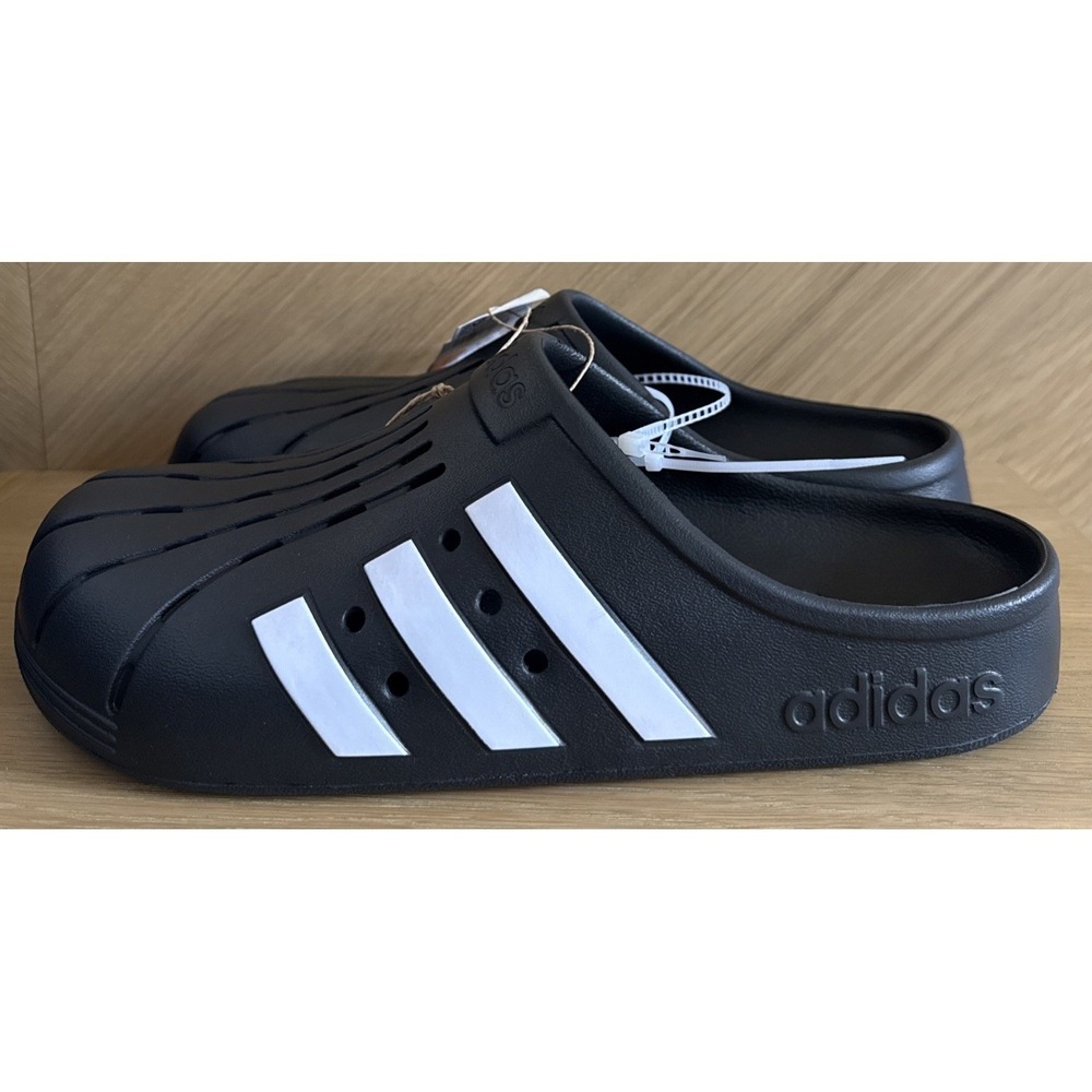 NWT Adidas Adilette Clogs Slip On Core Black Men's Size 11 GZ5886